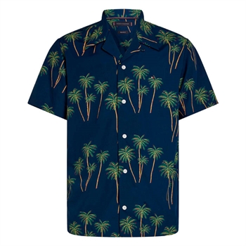 Smart skjorte i blå med palmer fra Tommy Hilfiger