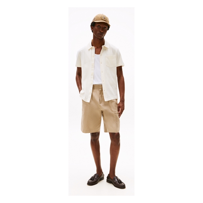 Pæn kortærmet skjorte i beige fra Tommy Hilfiger