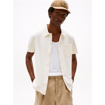Pæn kortærmet skjorte i beige fra Tommy Hilfiger