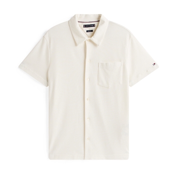 Pæn kortærmet skjorte i beige fra Tommy Hilfiger