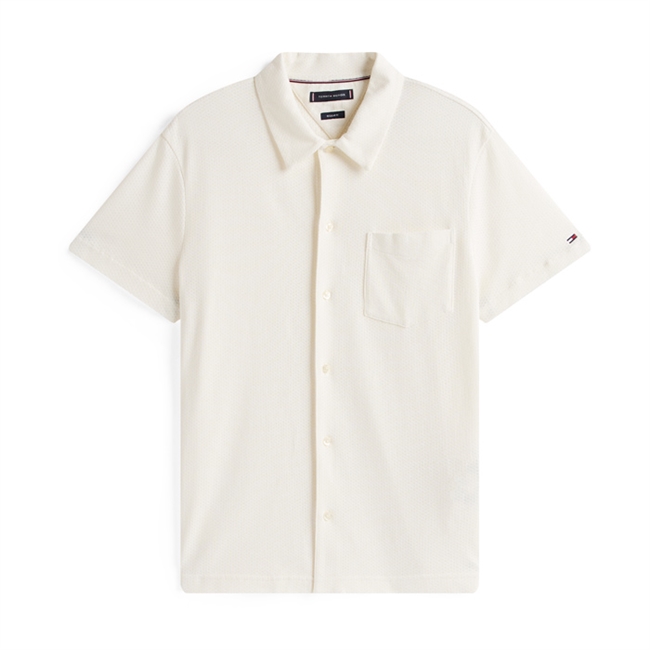 Pæn kortærmet skjorte i beige fra Tommy Hilfiger