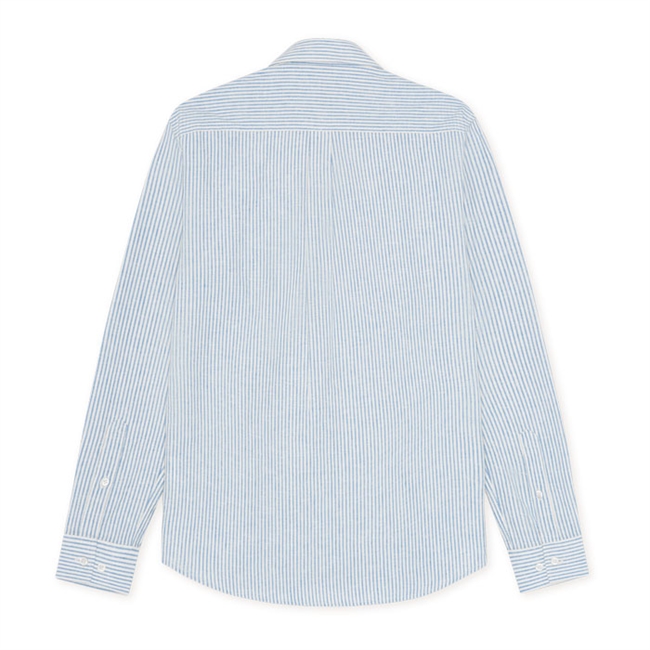 Sommerlig blåstribet hørskjorte fra Les Deux