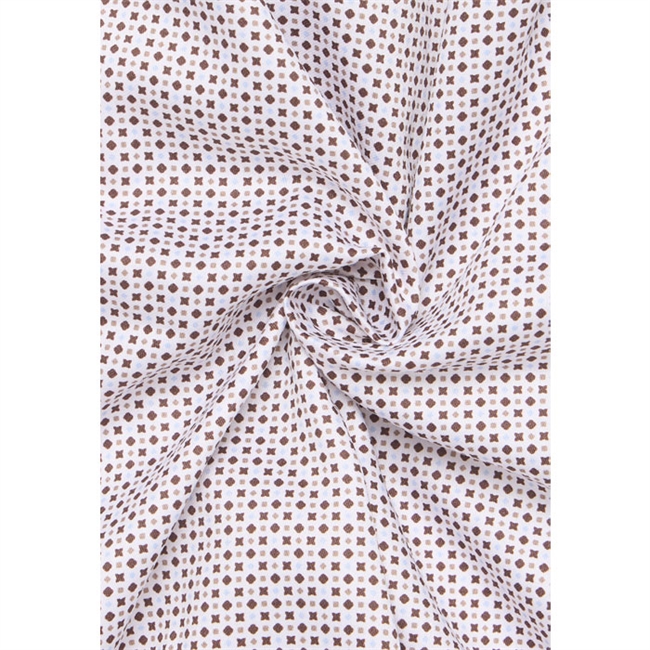 Pæn modern fit skjorte med blåt og brunt mønster fra Eterna