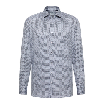 Pæn modern fit skjorte i blå med mønster fra Eterna