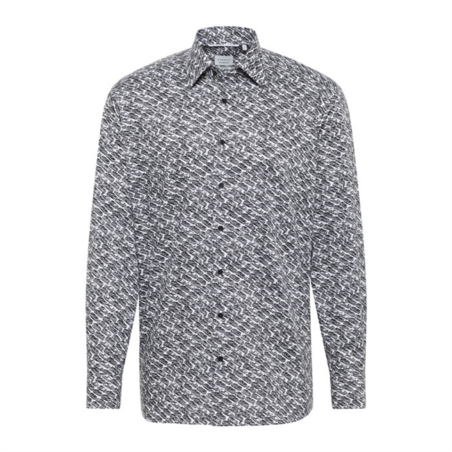 Smart modern fit skjorte i hvid med biler fra Eterna