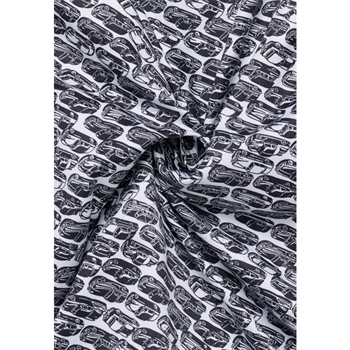 Smart modern fit skjorte i hvid med biler fra Eterna