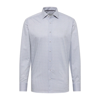 Pæn modern fit skjorte i hvid med mønster fra Eterna