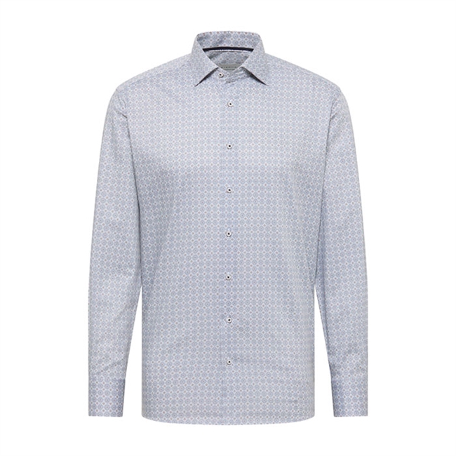 Pæn modern fit skjorte i hvid med mønster fra Eterna