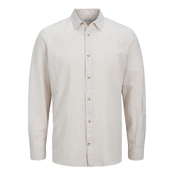 Flot stribet skjorte i sand farve fra Jack & Jones