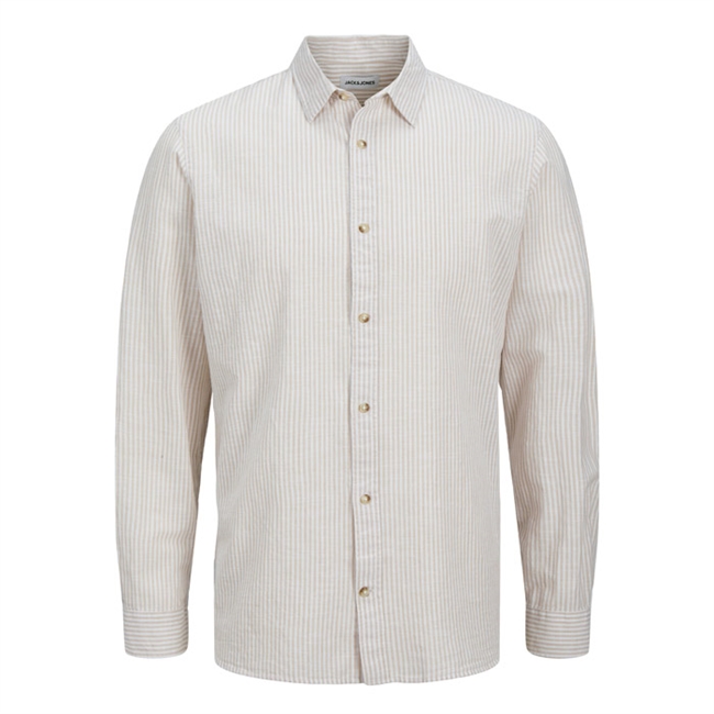 Flot stribet skjorte i sand farve fra Jack & Jones
