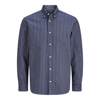 Moderne stribet skjorte i navy fra Jack & Jones