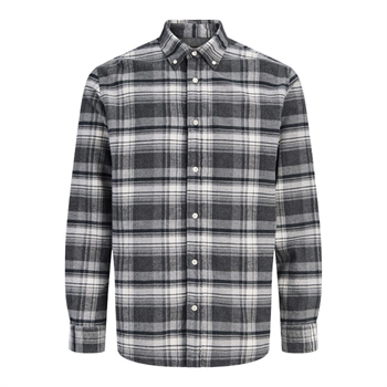 Jack & Jones Bluestanley Flannel L/S Ternet Skjorte Grå/Hvid