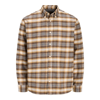 Jack & Jones Bluestanley Flannel L/S Ternet Skjorte Brun/Grå