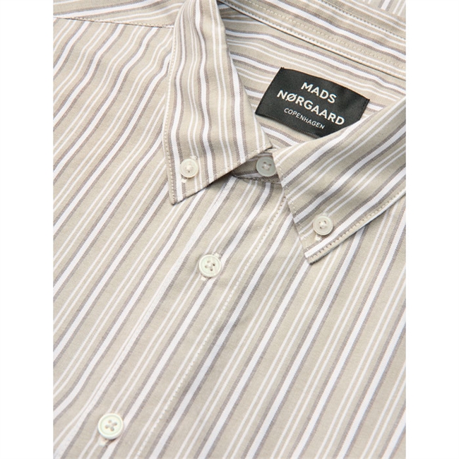 Mads Nørgaard Oxford Stripe Shirt Brun