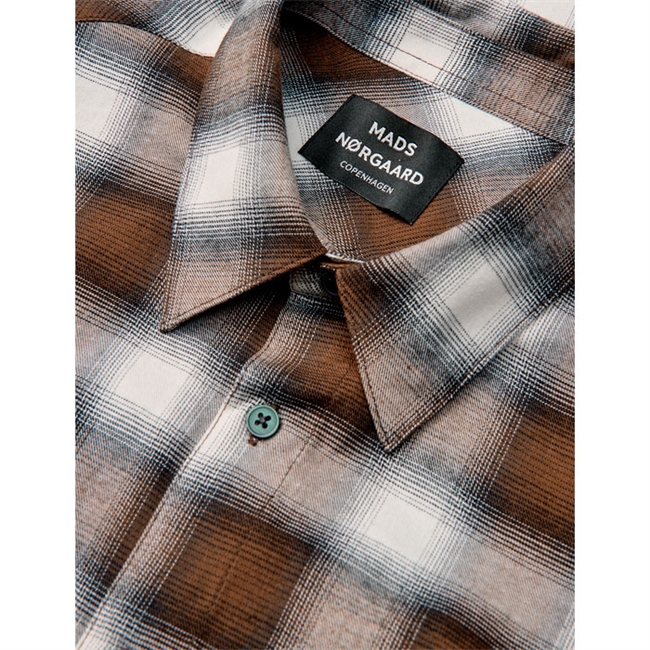 Mads Nørgaard Flannel Shirt Ternet Brun