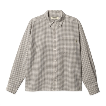 Moderne ternet skjorte i off white fra Woodbird