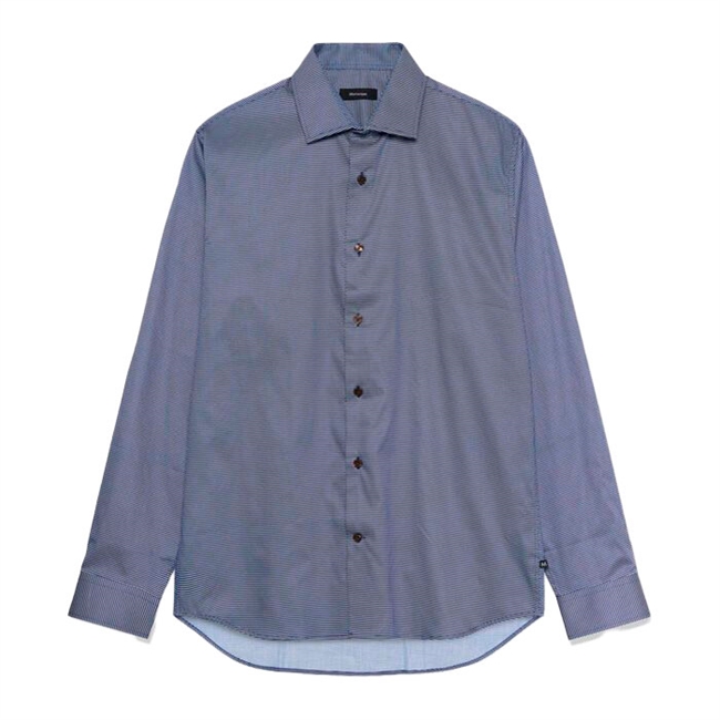 Klassisk mønsret skjorte i navy fra Matinique