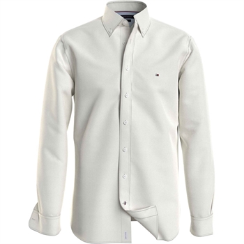 Lækker Hvid Fløjls Skjorte fra Tommy Hilfiger.