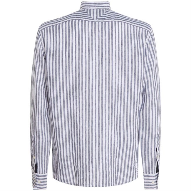 Lækker stribet hør skjorte fra Tommy Hilfiger.
