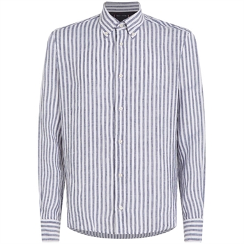 Lækker stribet hør skjorte fra Tommy Hilfiger.