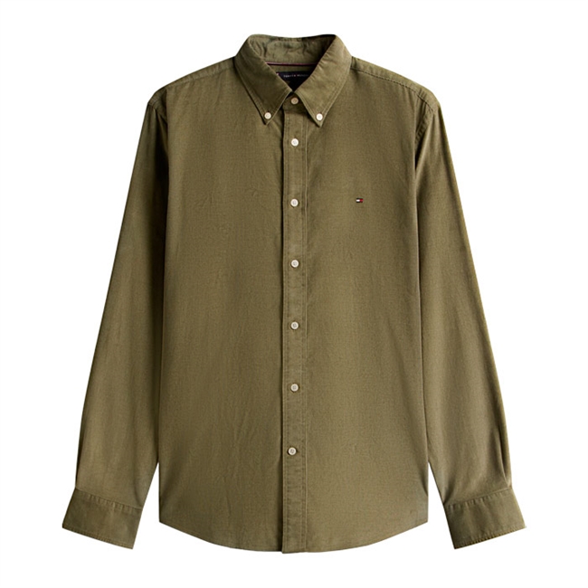 Moderne pæn skjorte i army grøn fra Tommy Hilfiger