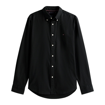 Moderne fløjls skjorte i sort fra Tommy Hilfiger