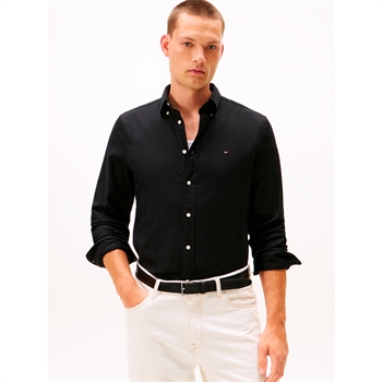 Moderne fløjls skjorte i sort fra Tommy Hilfiger