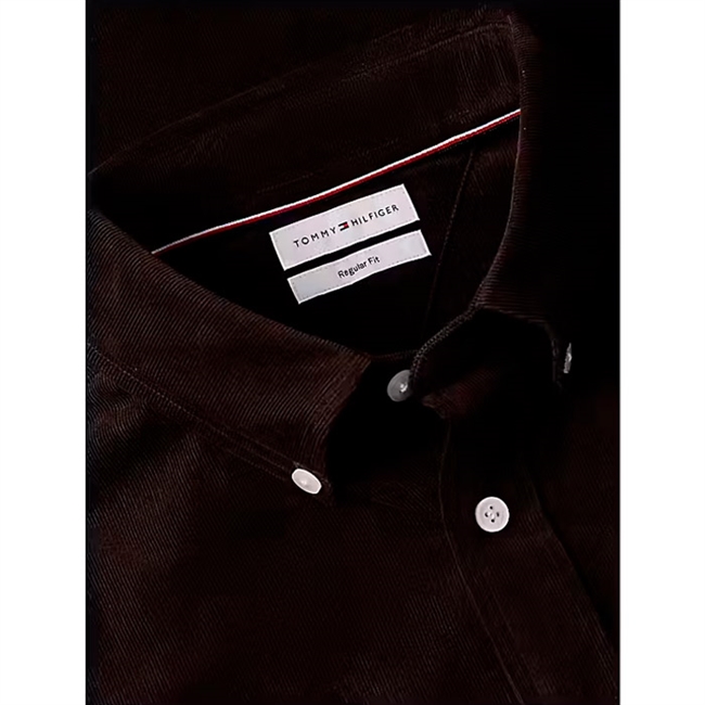 Tommy Hilfiger Solid Fløjls Skjorte Brun