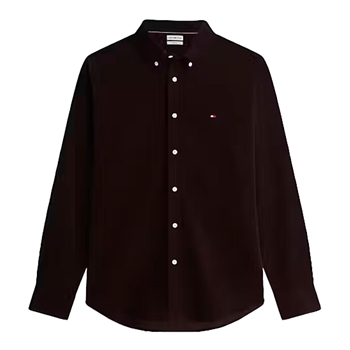 Tommy Hilfiger Solid Fløjls Skjorte Brun