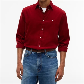 Tommy Hilfiger Solid Corduroy Fløjls Skjorte Rød