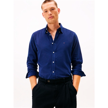 Tommy Hilfiger Fløjl Printet Skjorte Navy