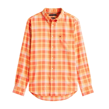 Moderne ternet skjorte i orange fra Tommy Hilfiger
