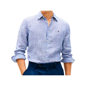 Moderne stribet skjorte i blå / hvid fra Tommy Hilfiger