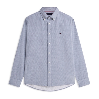 Moderne mønstret skjorte i navy fra Tommy Hilfiger