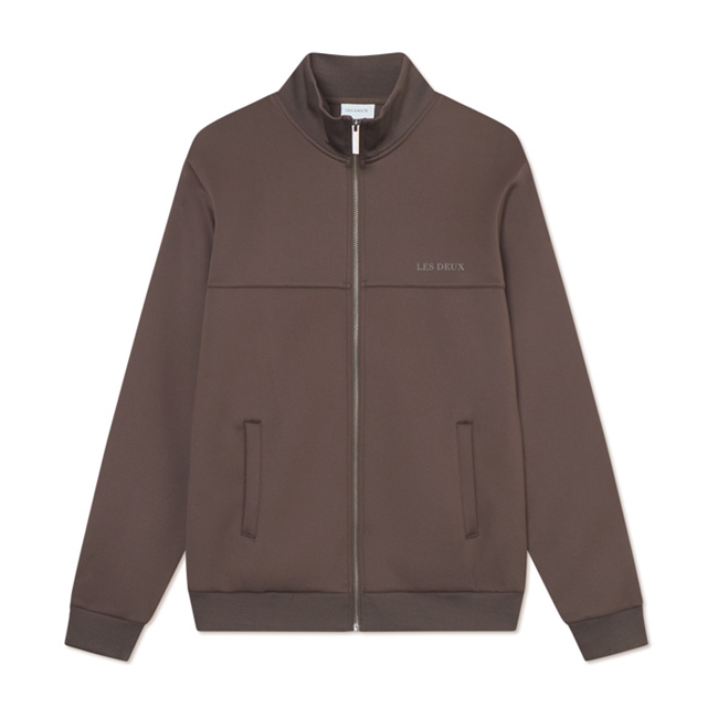 Smart mørke brun sweatshirt med lynlås fra Les Deux