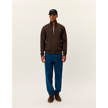 Smart mørke brun sweatshirt med lynlås fra Les Deux