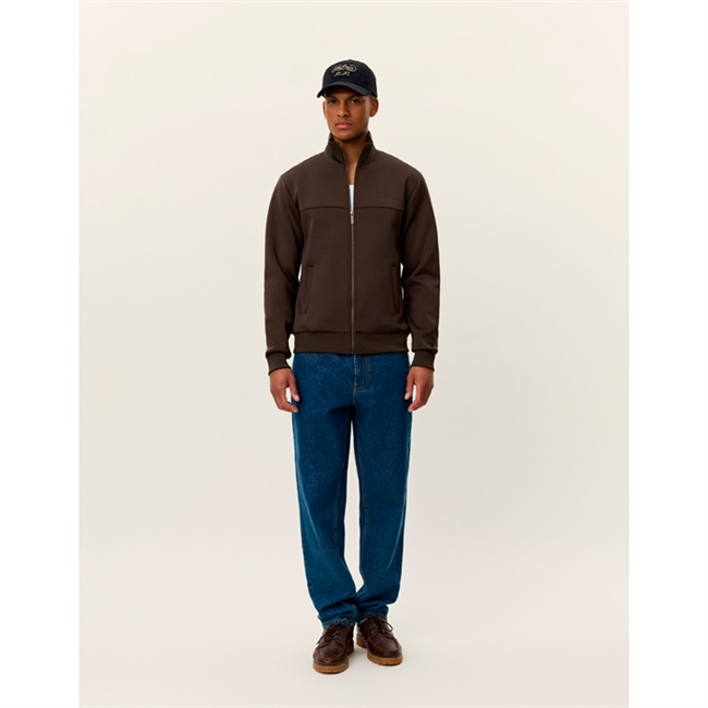 Smart mørke brun sweatshirt med lynlås fra Les Deux