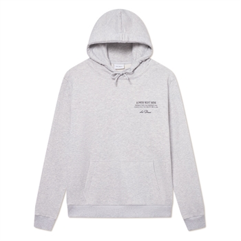 Moderne hoodie i grå fra Les Deux med print på ryggen