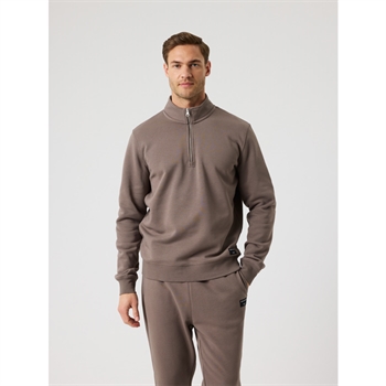 Stilren half zip sweatshirt i brun fra Björn Borg