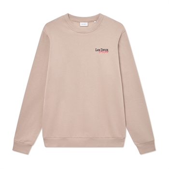 Pæn beige sweatshirt med logo på brystet fra Les Deux