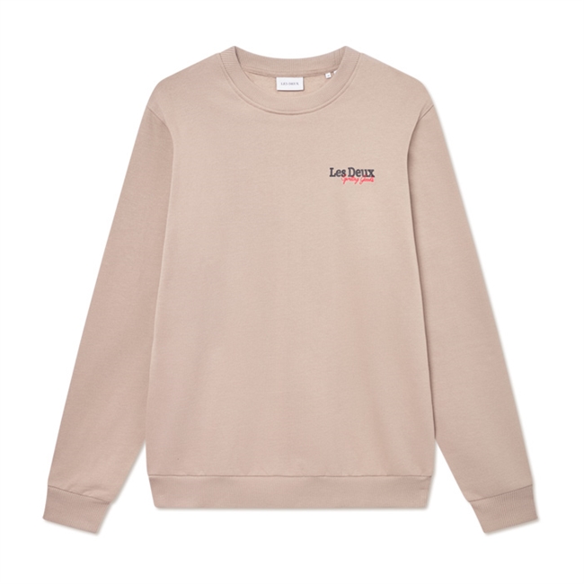 Pæn beige sweatshirt med logo på brystet fra Les Deux