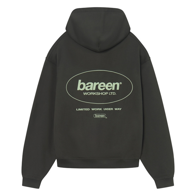 Smart oversized hoodie i sort fra Bareen med print på ryggen