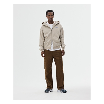 Oversized full zip hoodie i beige fra Bareen med print på ryggen