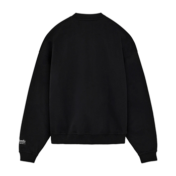 Stilren oversized sweatshirt i sort med print på brystet fra Bareen