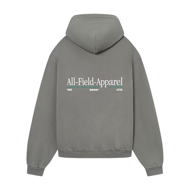 Stilren oversized full zip hoodie i grå fra Bareen