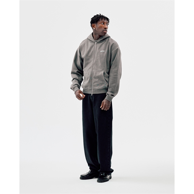 Stilren oversized full zip hoodie i grå fra Bareen