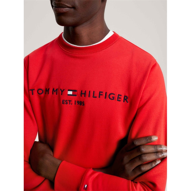 Rød Smart Logo Sweatshirt Fra Tommy Hilfiger.