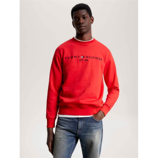 Rød Smart Logo Sweatshirt Fra Tommy Hilfiger.