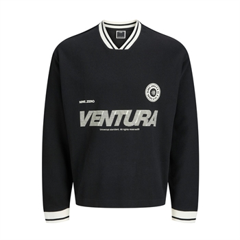 Moderne sort sweatshirt med sports print fra Jack & Jones