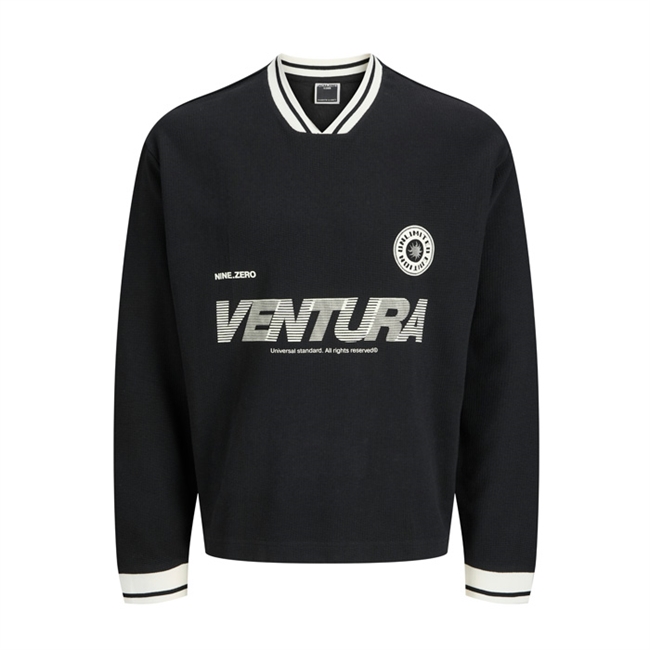 Moderne sort sweatshirt med sports print fra Jack & Jones